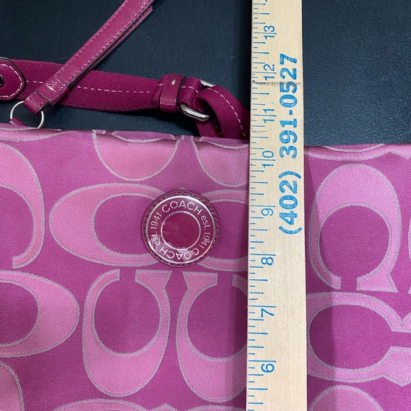 Coach Signature Luxury Designer Canvas Leather Crossbody Bag - Picture 8 of 13